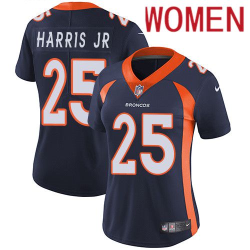 Women Denver Broncos 25 Chris Harris Jr Navy Blue Nike Vapor Limited NFL Jersey